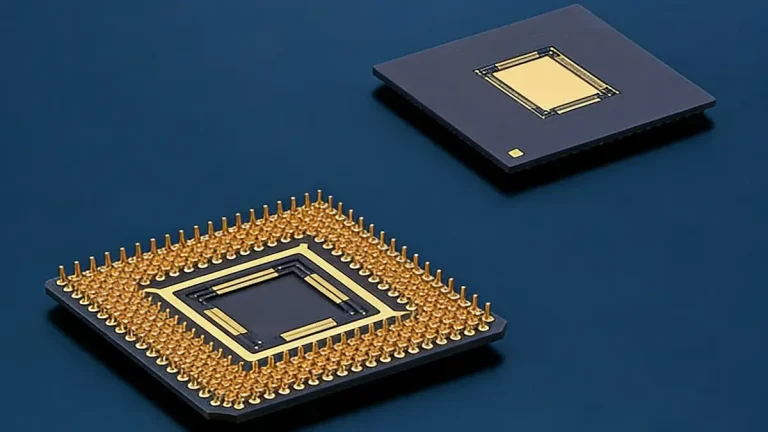 Cross-section of a heavy copper PCB with an embedded copper coin for AI server thermal management.